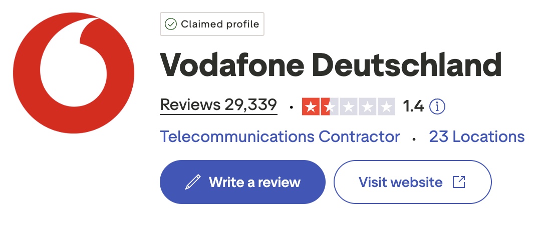 Vodafone Bewertungen